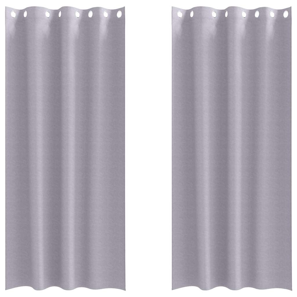 vidaXL Verdunkelungs-Vorhänge mit Ringen 2 pcs Metallic Grau Image