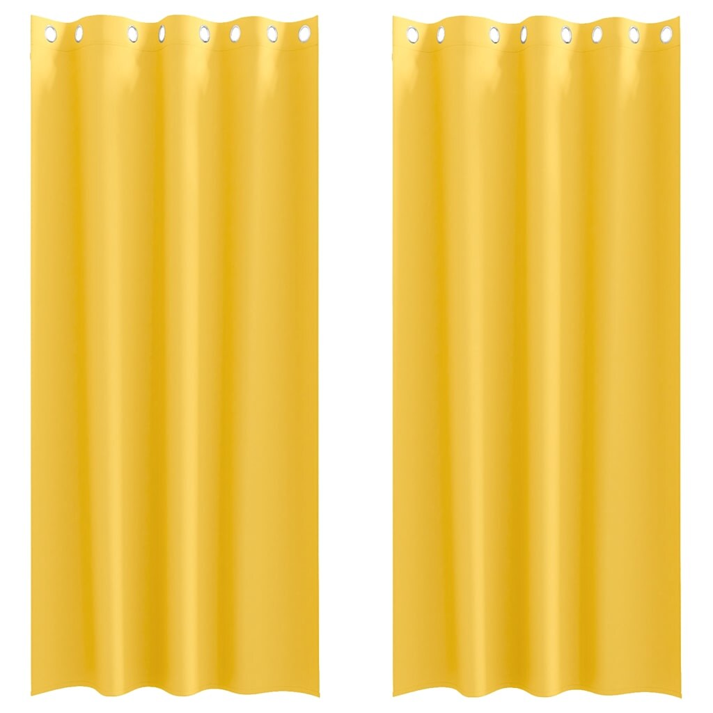 vidaXL Verdunkelungs-Vorhänge mit Ringen 2 pcs Senfgelb 245 x 140 cm Image