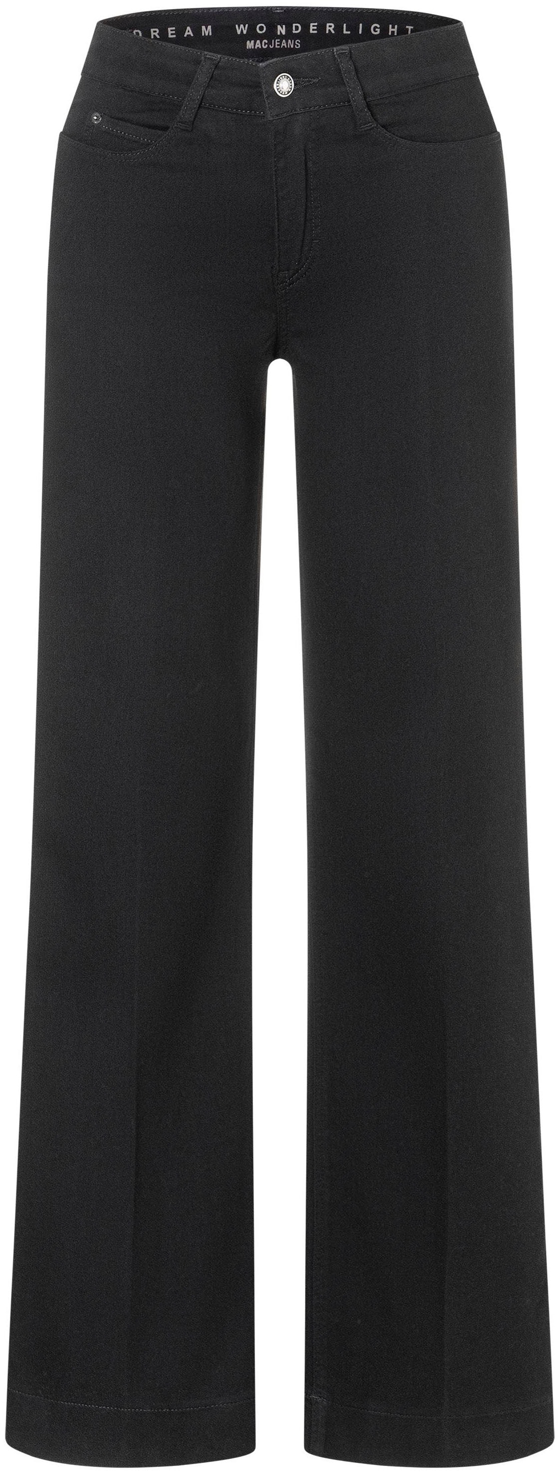 Weite Jeans MAC "DREAM WIDE", Damen, Gr. 36, Länge 34, schwarz, schwarz, Denim/Jeans, Obermaterial: 75% Baumwolle, 12% Modal, 9% Polyester, 4% Elasthan, figurumspielend knöchellang, Jeans, mit weitem Bein-Stretch