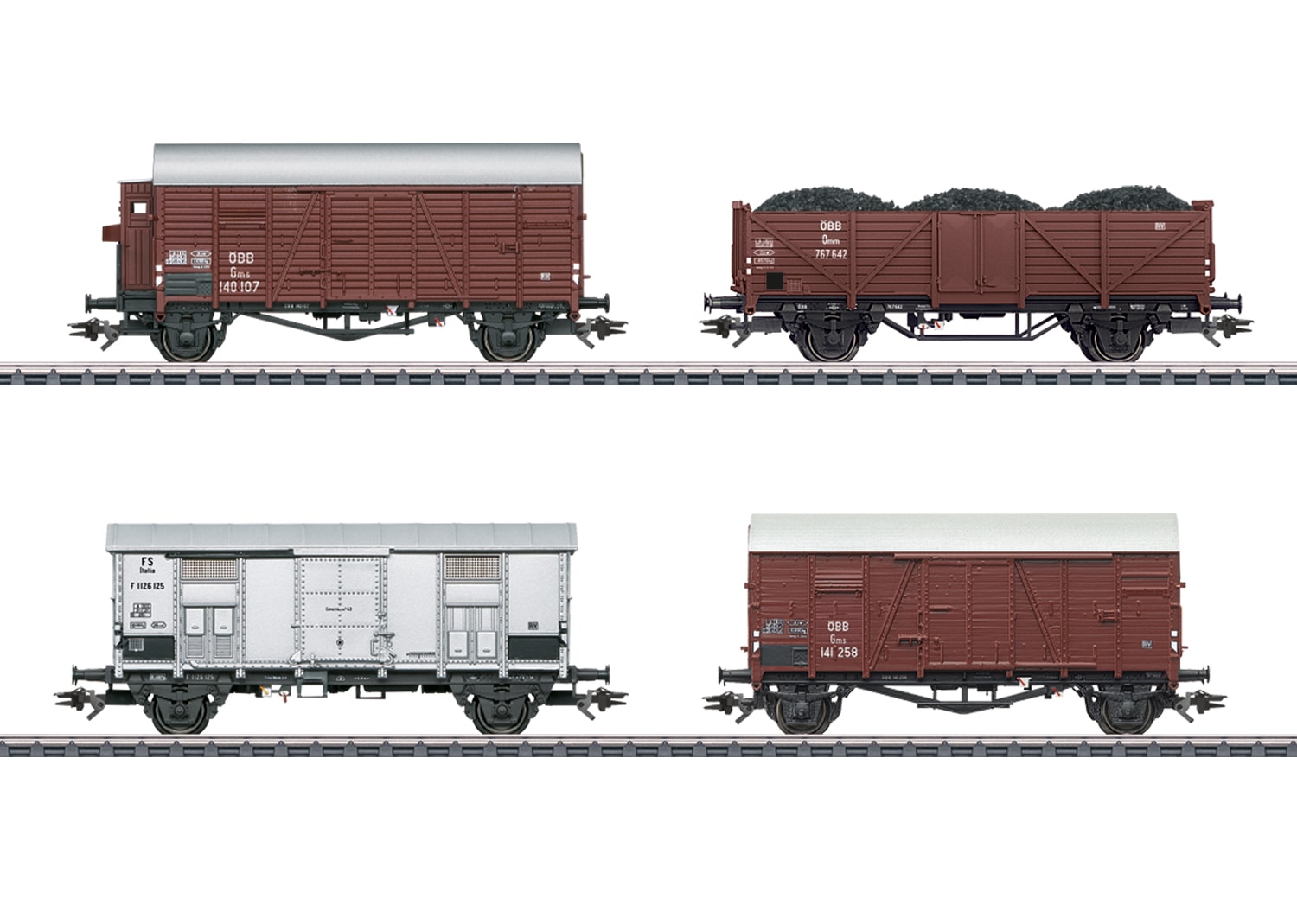 Güterwagen MÄRKLIN "Güterwagen-Set zur Dampflok BR 52 - 46564", bunt, Modelleisenbahn-Fahrzeuge, Kinder, Kunststoff, Metall