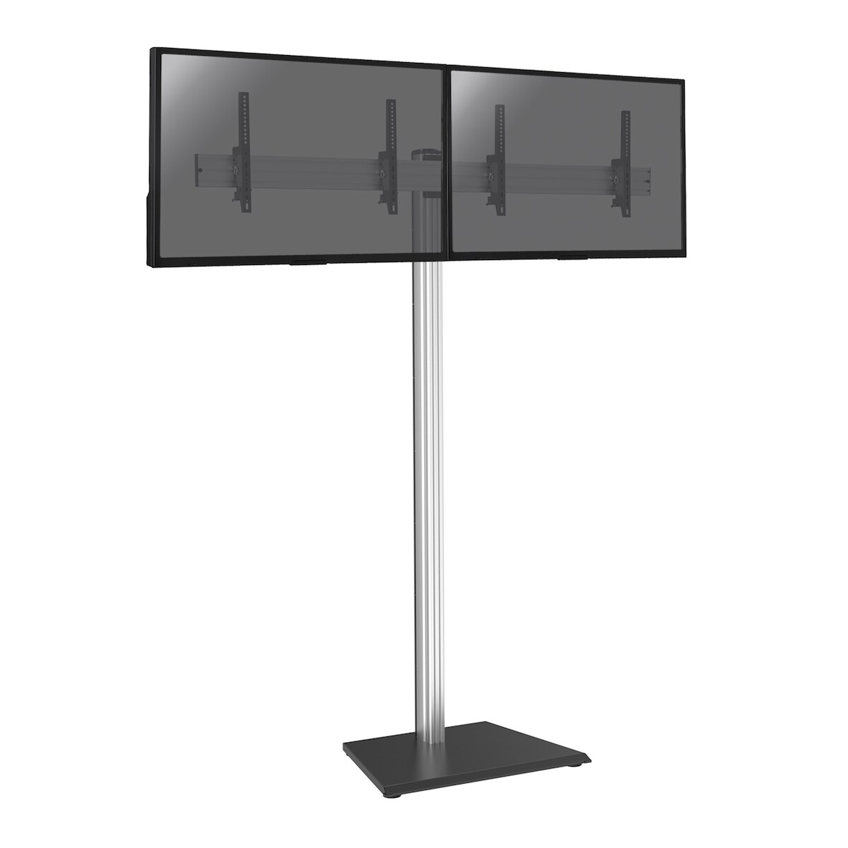 KIMEX - Standfuß für 2 TV-Bildschirme 50'' - 55'' - Höhe 240cm - Zum Aufstellen - Neigbar Image