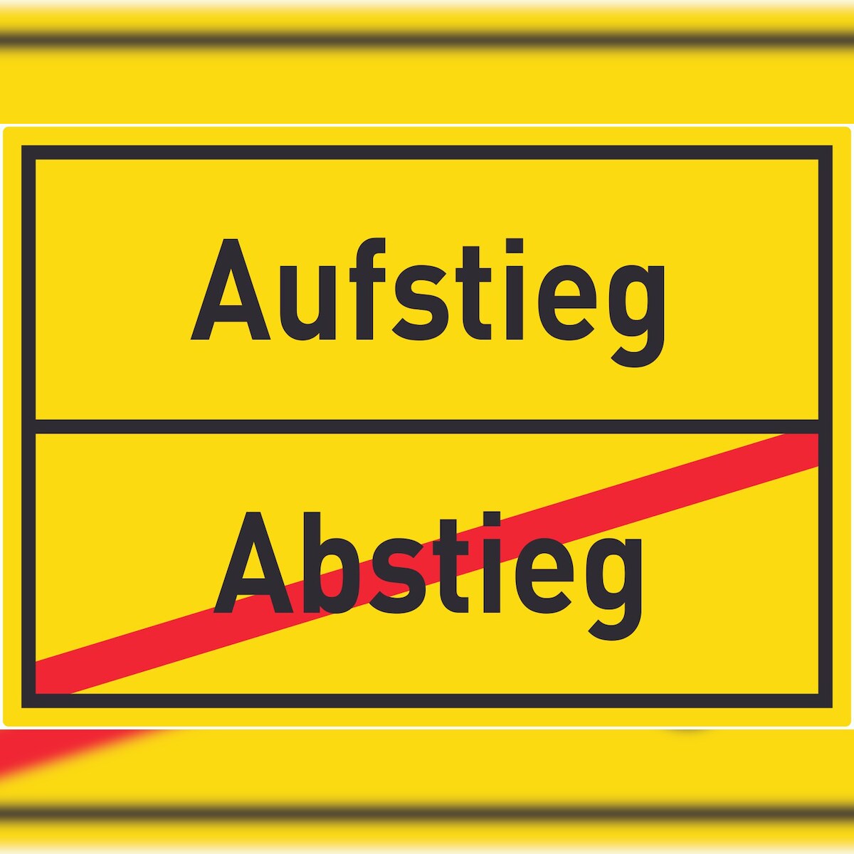 HB-Druck Aufstieg Abstieg Aufkleber Ortsaufkleber A9 (37x52mm) Image