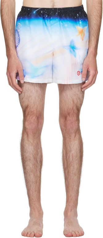 Printed Swim Shorts - Blue - Casablanca Beachwear