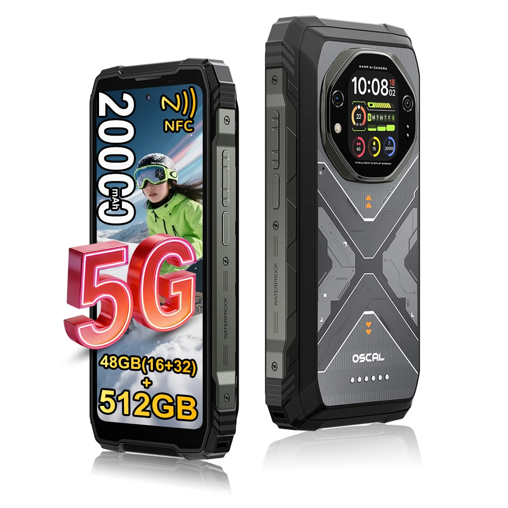 BlackView Oscal TANK 1 5G [sans chargeur UE] Smartphone robuste 48 Go (16 + 32) + 512 Go 6,78 