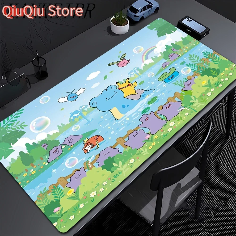 Mauspad Große Gummi-Tastatur Mausteppich Anti-Rutsch-Gamer-Mauspad Laptop HD PC-Teppich P-Pokemons Mousepad Kawaii