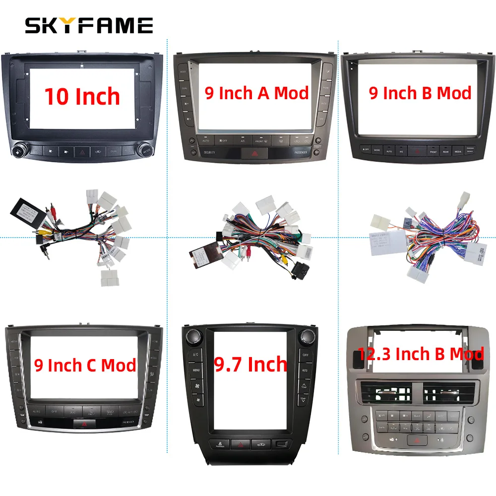 SKYFAME 9/9,7/12,3 Zoll Auto Rahmen Fascia Adapter Android Radio Dash Fitting Panel Kit Für Lexus IS IS250 IS300 IS200 IS220 IS350 Image