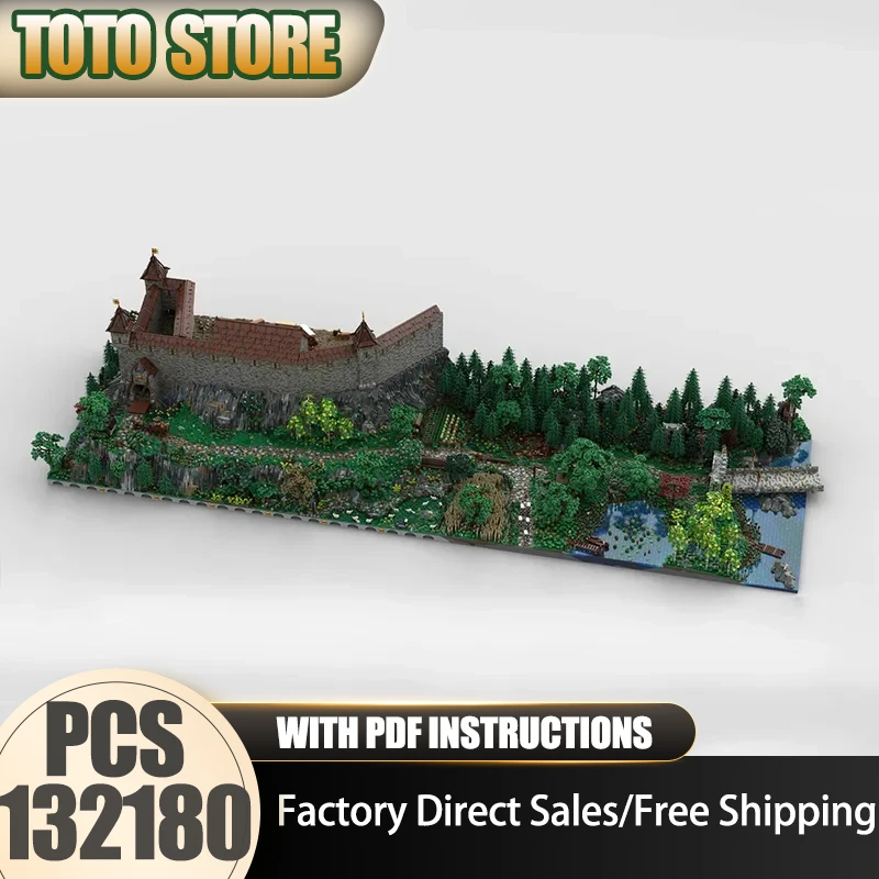 Moc Bausteine Schloss Landschaft Modell Technologie Modulare Mittelalterliche Burg Modell Blöcke Geschenke Weihnachten Spielzeug DlY Sets Montage Image