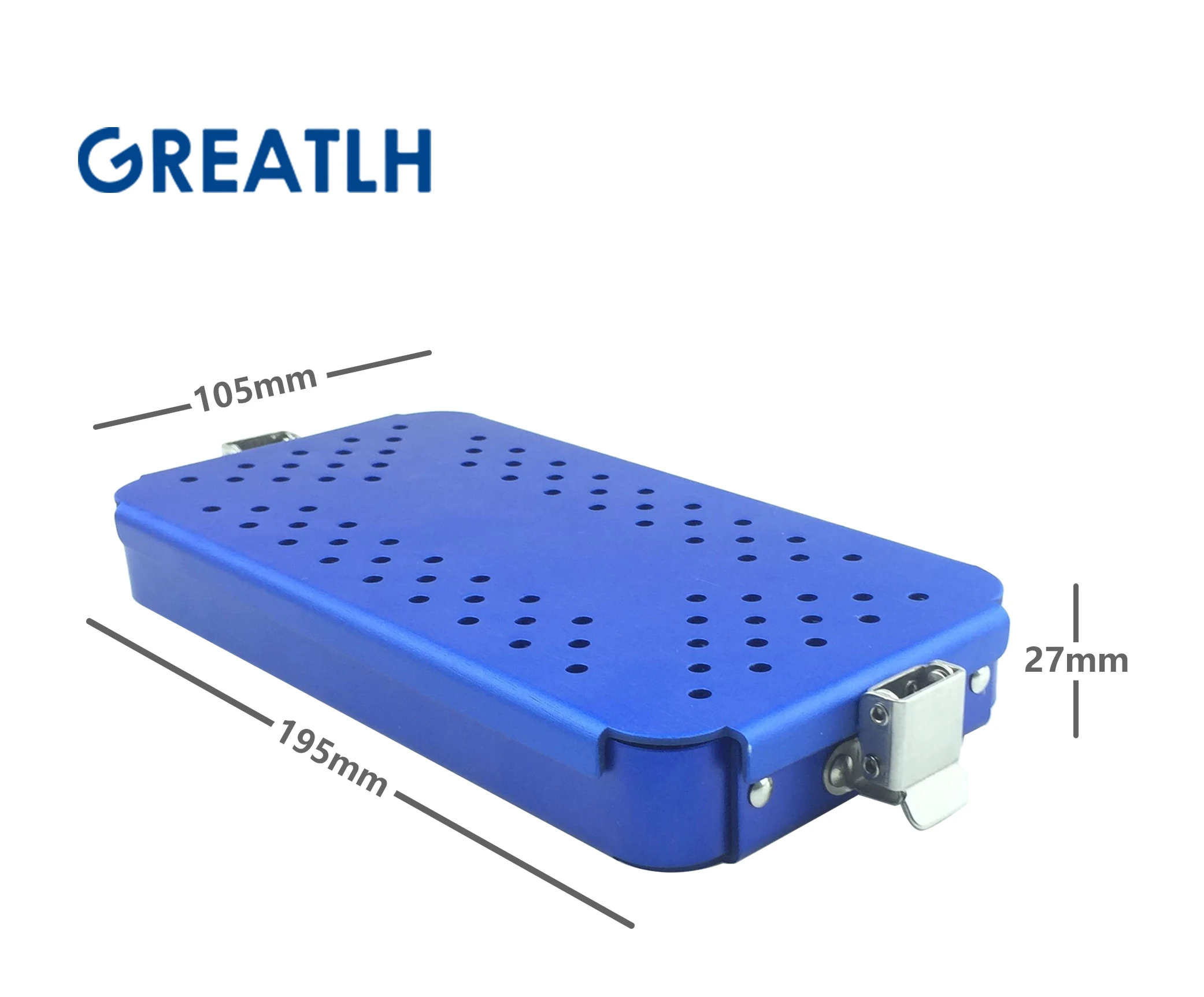 Sterilisationstablett, Kofferbox, einlagiges Augeninstrument, Aluminium-Sterilisationswerkzeug, ophthalmologisches Instrument Image