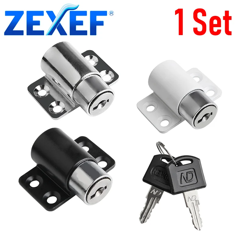 1 Satz Schiebetür-Fensterschlösser mit 2 Schlüsseln, Baby-Kind-Sicherheitsschutz, Diebstahlsicherung, Tür, Fenster, Sicherheitsschloss, Fänge-Set Image