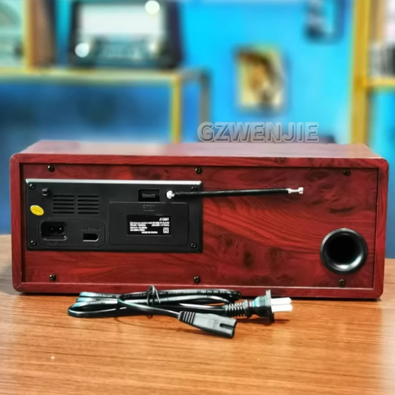 Retro Home Holz Hifi Bluetooth Radio Lautsprecher USB Stereo MP3 Musik Player Lautsprecher Am Fm Sw Multiband Tragbare Radio Image