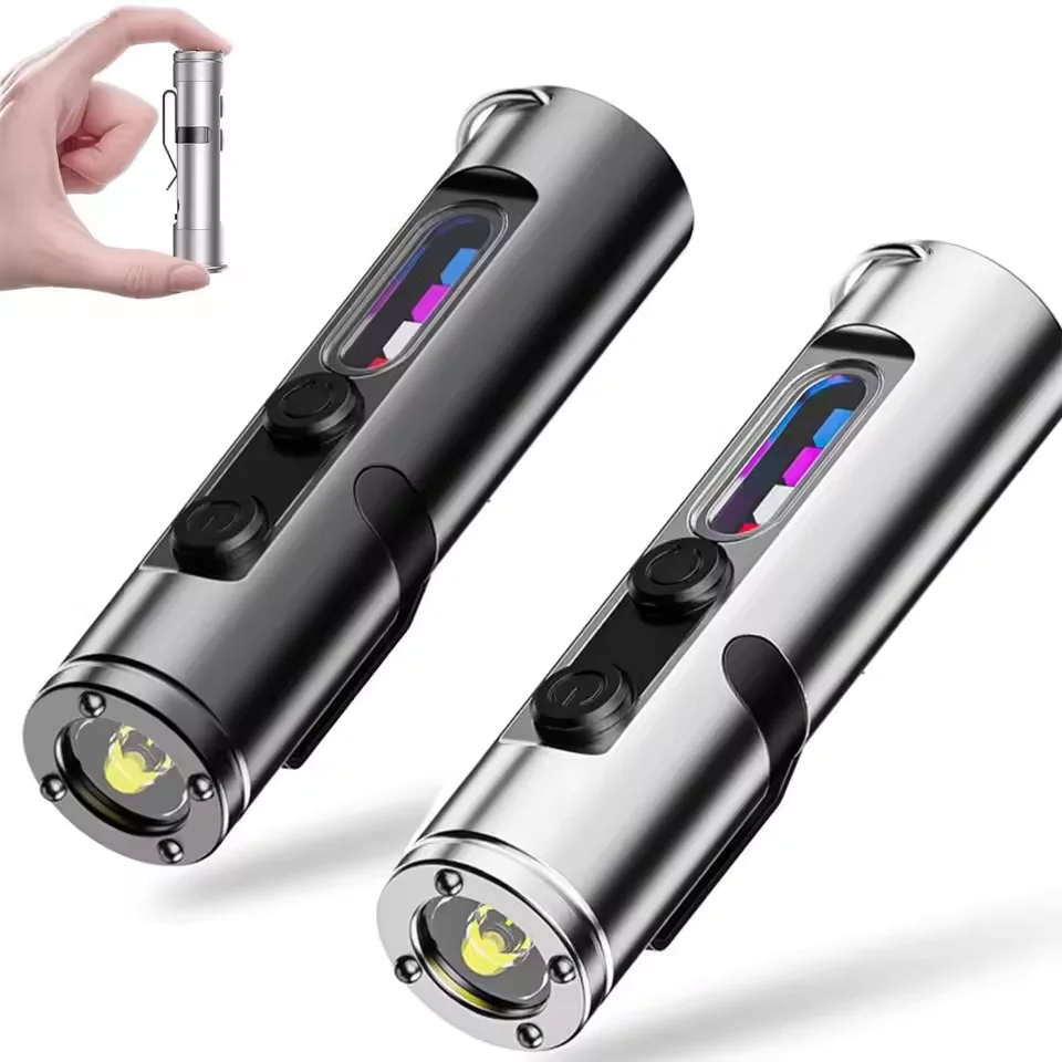 Taclite Mini-Taschenlampe, Notfall-Taschenlampe, wiederaufladbar, magnetisch, LED, taktische Taschenlampe, EDC, starkes Licht, Outdoor-LED-Campinglampe