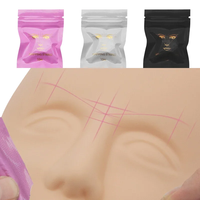 Microblading 10M Pre-Inked Mapping String Positionierung Augenbraue Marker Gewinde Permanent Make-Up Tattoo Färben Liner Werkzeug Image