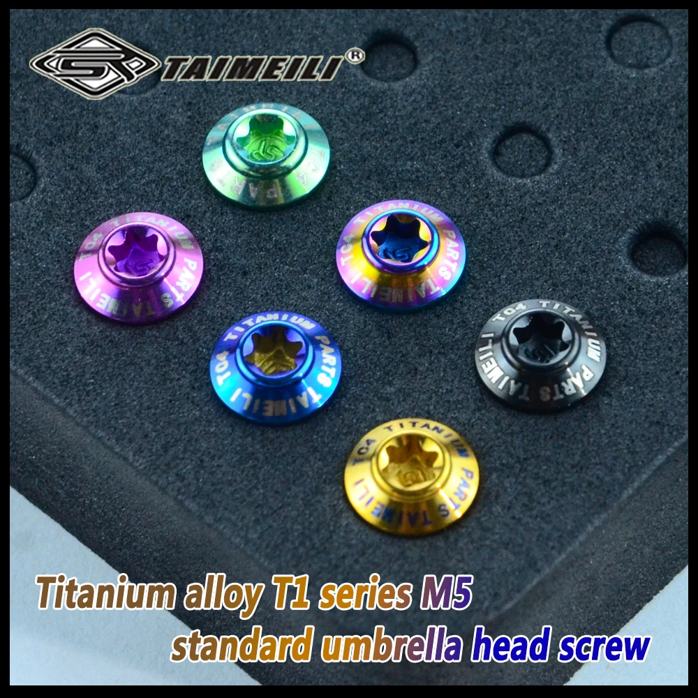TAIMEILI 4 Stück/8 Stück/10 Stück Titanlegierung T1-Serie Standard-Schraubkopf M5x10mm/14mm/20mm/25mm/30mm Motorrad-Modifikation Image