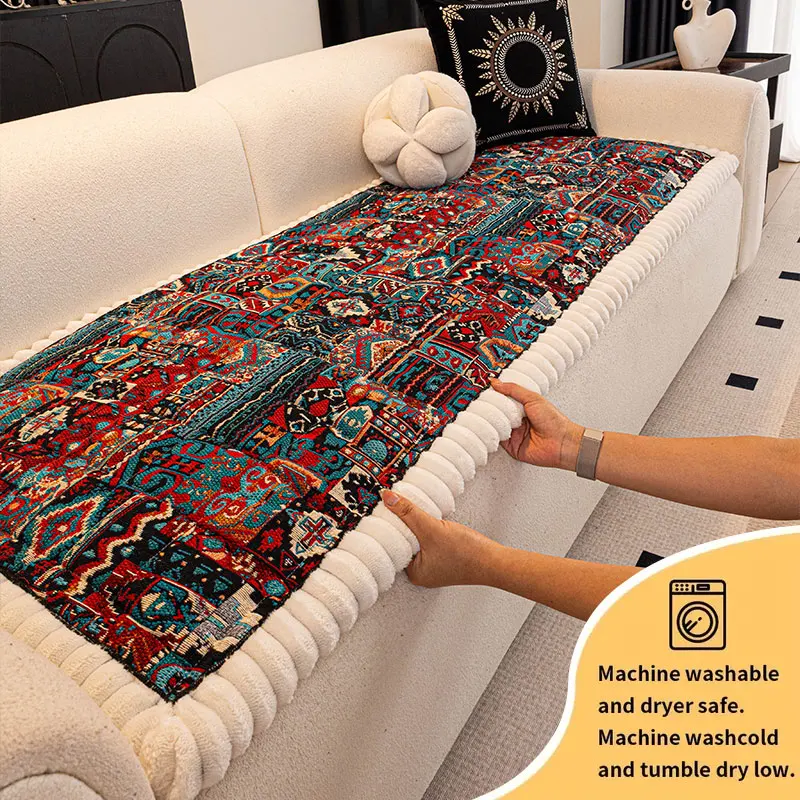 1 STÜCK-Herbst und Winter dickes Anti-Rutsch-Sofakissen im böhmischen Stil 2025 neues einfaches und hochwertiges Kissen im Ethno-Stil Image