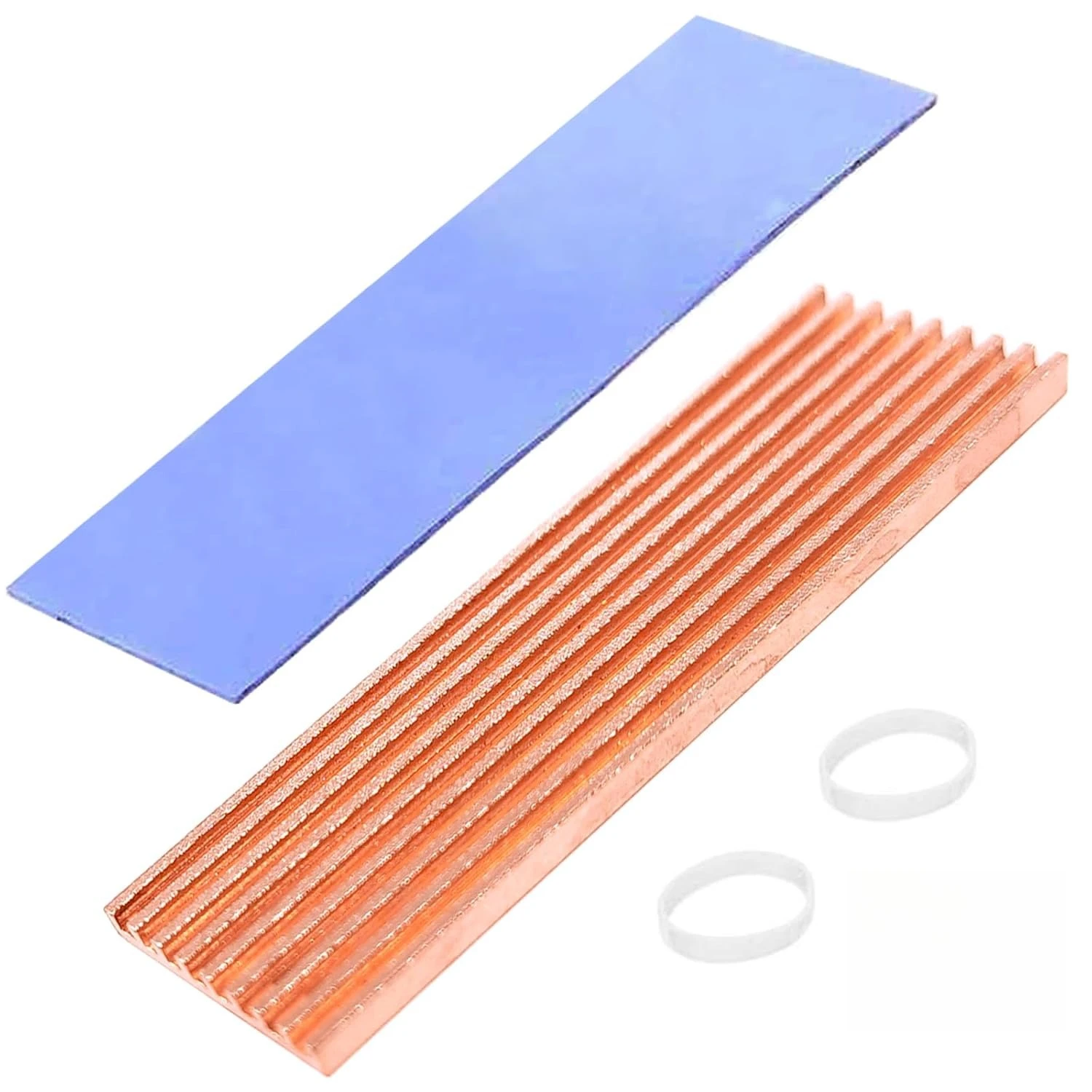 Aluminium-Kühlkörper, Thermo-Pads, Wärmeableitung, Kühlerstärke 3 mm, 6 mm, für M.2 NGFF SATA PCI-E NVME m2 SSD-Kühlkörper Image