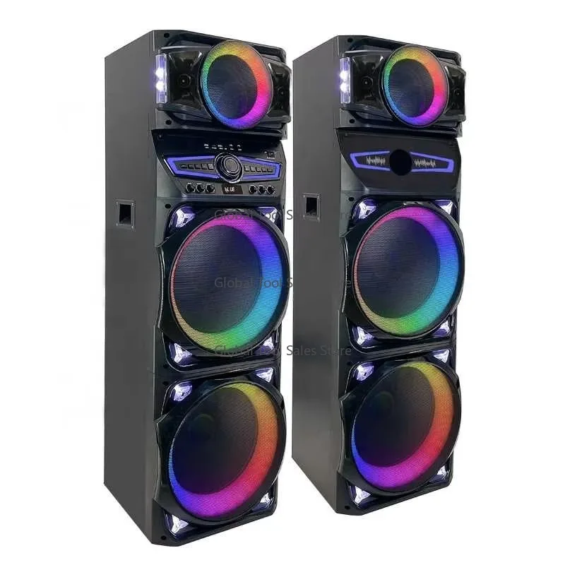 Paar 15 zoll Outdoor Lautsprecher RGB LED Bass System Sound Musik Party Mikrofone Power Remote Big Power Subwoofer PD15A9 Image