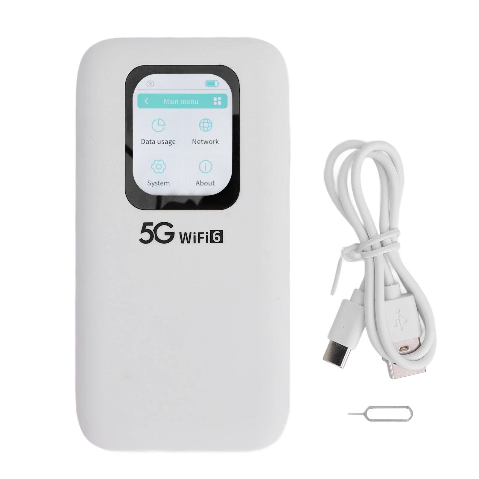 Mobiler 5G-WLAN-6-Hotspot-Router mit Nano-SIM-Kartensteckplatz, verbindet bis zu 16 Geräte, tragbares 2,01 Zoll Touchscreen-WLAN-Gerät Image