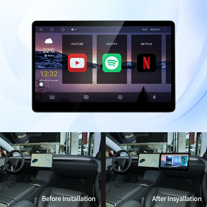 Für Tesla Modell 3/Y Copilot Carplay Monitor Passagier Unterhaltung Digital Display Bildschirm Android Auto Steuergerät System 15,6“ Image