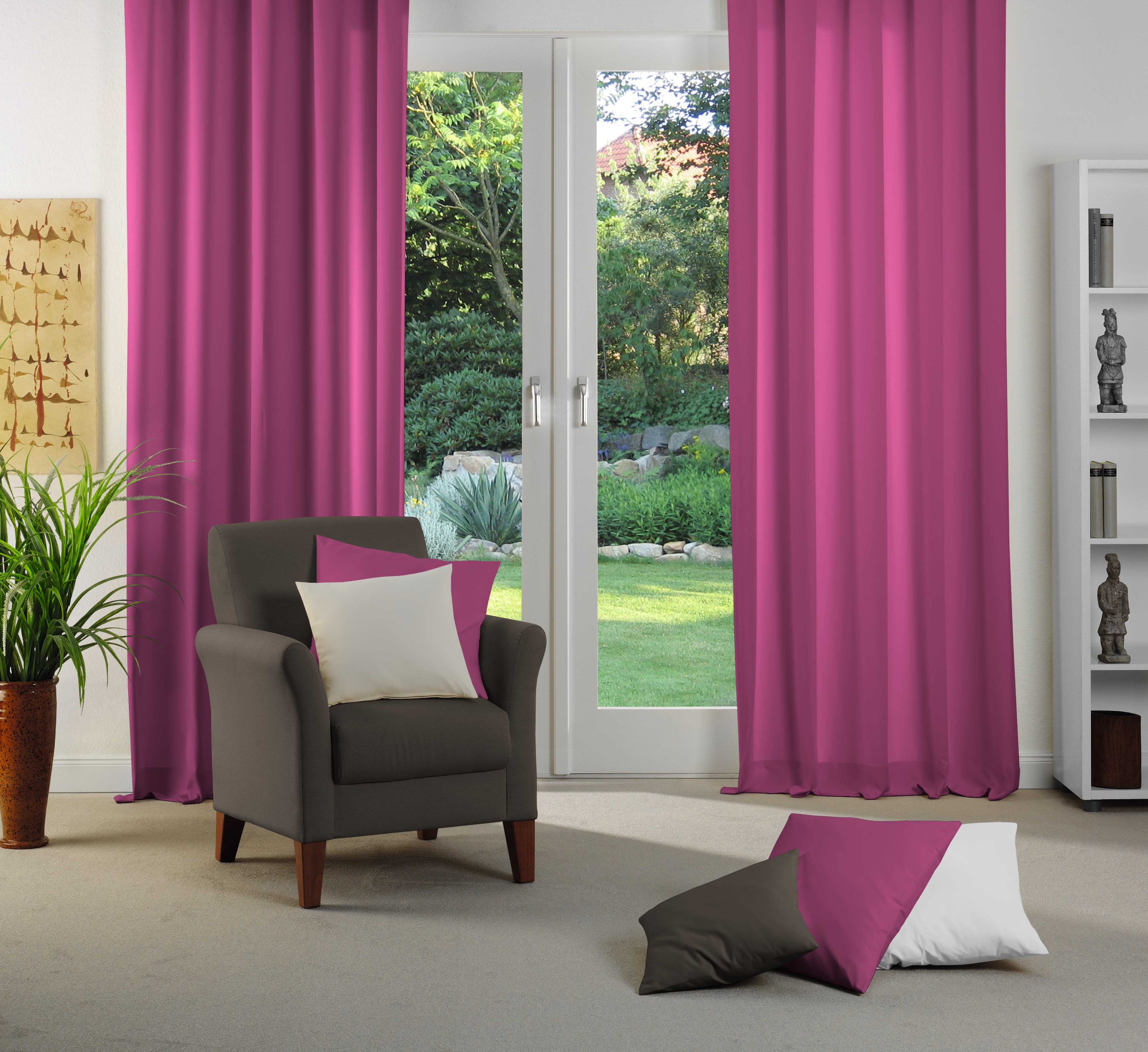 Vorhang WIRTH "Dim out", pink, B:142cm H:315cm, Polyester, Gardinen, nach Maß Image