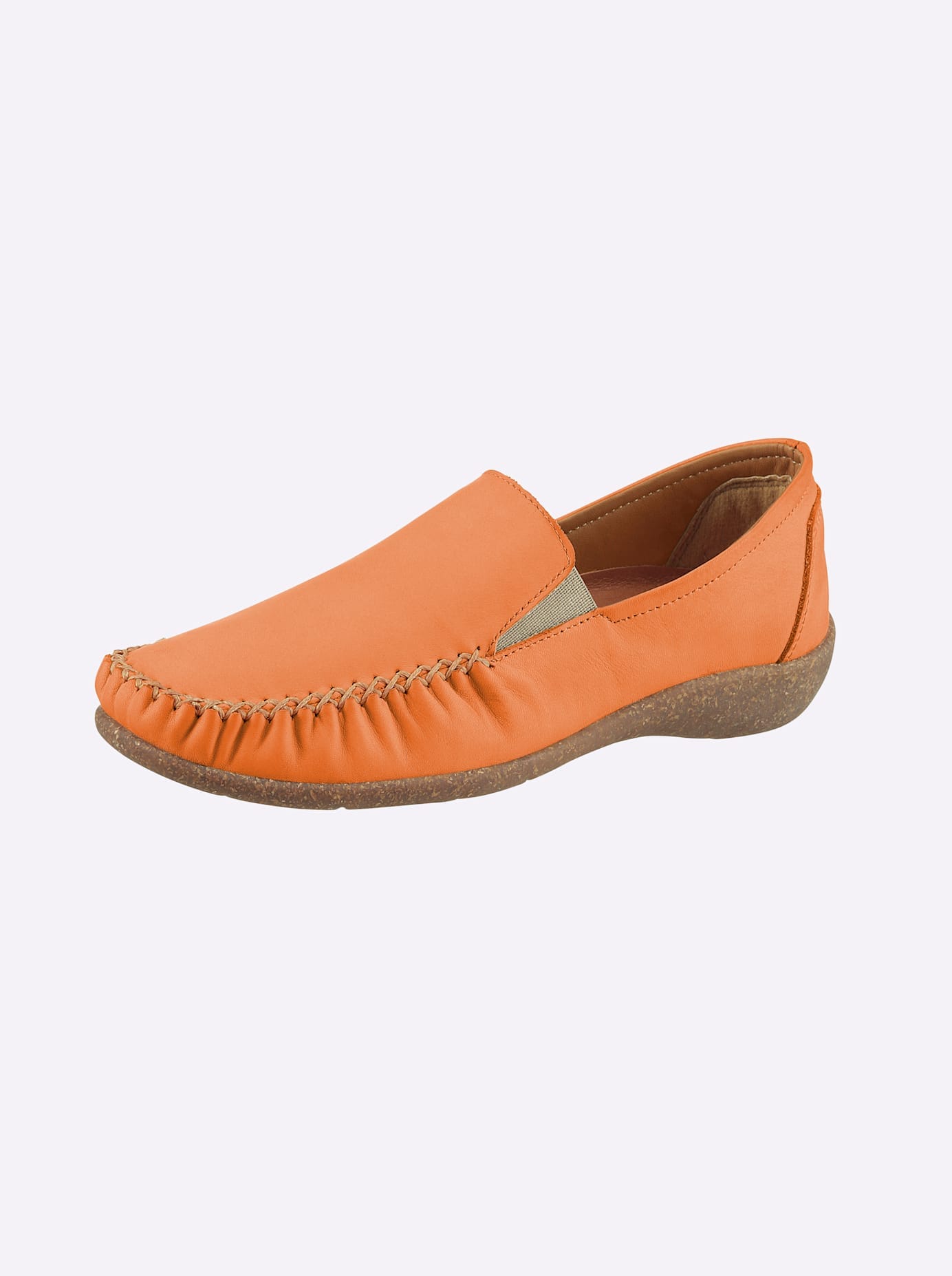 Slipper LORETTA, Damen, Gr. 38, orange, Glattleder, Schuhe Slipper