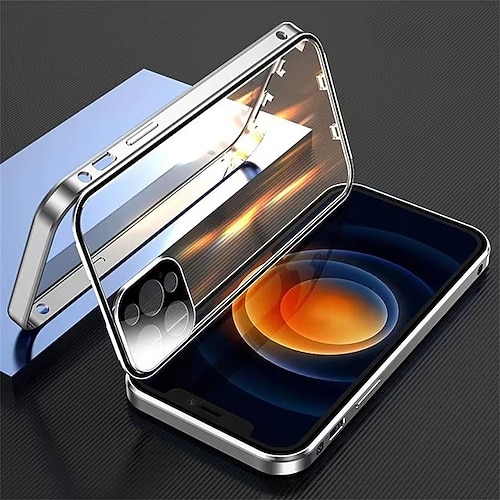 Handy Hülle Handyhüllen Für iPhone 17 Pro Max 17 Air 16 15 14 Pro Max Plus Magnetische Adsorption Kristallklar Abnehmbar Transparent Magnetisch Rüstung Gehärtetes Glas Metall Image