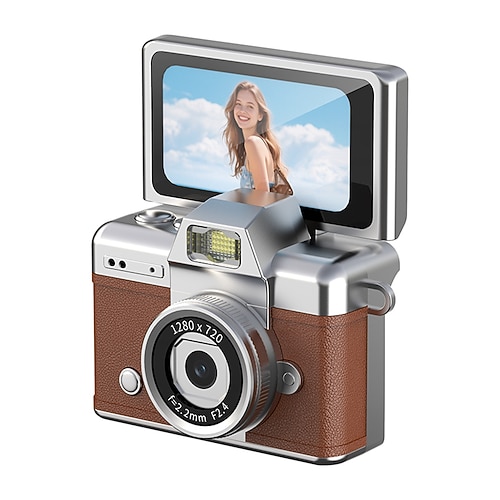 Mini Digital-Kamera mit 1,47 Zoll LCD-Bildschirm 1080p Mini Retro Digitalkamera Schlüsselanhänger mit Klappbildschirm Gefühl von alten 90er-Fotografien Schlüsselanhänger Größe Geburtstags- und Image