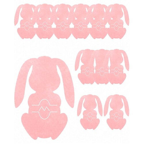 12er-Set Besteckbeutel mit Osterhasenmotiv aus Filz für Messer und Gabeln, ideal als Tischdekoration für Ostern, Hochzeiten, Geburtstage und andere Feiern. Farben: Rosa, Blau, Grün, Gelb. Image