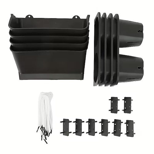 4er-Set Wandblumentöpfe, vertikale Pflanzsäcke, Gartentöpfe, Behälter für Blumen, Gemüse, Kräuter, für die Dekoration von Innen- und Außenbereichen Image