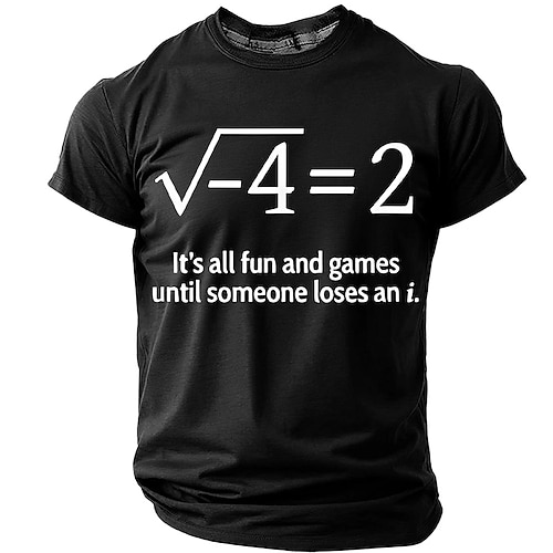 Lustiges Mathe-T-Shirt: Alles ist lustig, bis jemand ein „i" verliert (imaginäre Zahl). Für Wissenschafts-Nerds und Männer. Graues Kurzarm-T-Shirt. Größen: S, M, L, XL, XXL, XXXL. Image