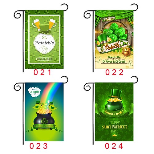 Irische Gartenflagge zum St. Patrick's Day, Kleeblattmotiv, festliche Feiertagsdekoration für den Garten, St. Patrick's Day-Atmosphäre, Dekoration für Gartenpartys im Freien.