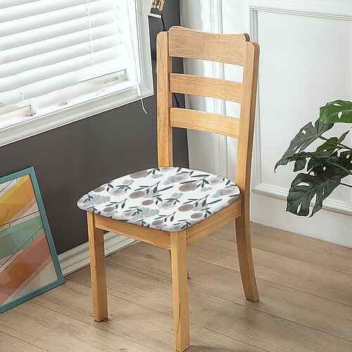 Stuhlhussen für Esszimmerstühle und Hocker, geometrisch bedruckte Stretch-Polyester-Überzüge für Zuhause, Küche und Büro Image