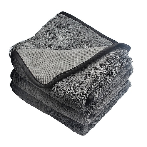 Autoreinigungstuch, streifenfreies Mikrofasertuch für die Autowäsche, hoch saugfähiges, geflochtenes Wasseraufnahmetuch, perfekt zum Trocknen und Polieren von Fahrzeugen Image