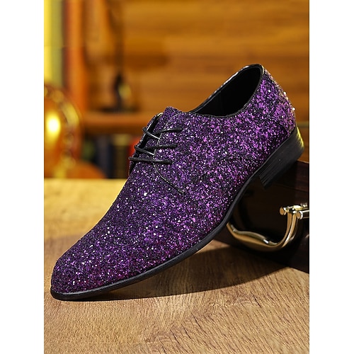 Glitzernde Herrenschuhe – goldfarben, formelles und elegantes Design, perfekt für besondere Anlässe, Abendveranstaltungen und Hochzeiten Image