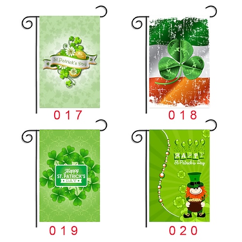 Irische Gartenflagge zum St. Patrick's Day, Kleeblattmotiv, festliche Feiertagsdekoration für den Garten, St. Patrick's Day-Atmosphäre, Dekoration für Gartenpartys im Freien.