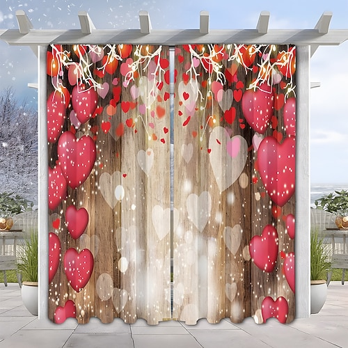 Transparenter Stoffvorhang zum Valentinstag, rot mit dekorativem Kugelmuster, elegante, weiche Fensterdekoration, romantische Wohnaccessoires für Schlaf- und Wohnzimmer Image