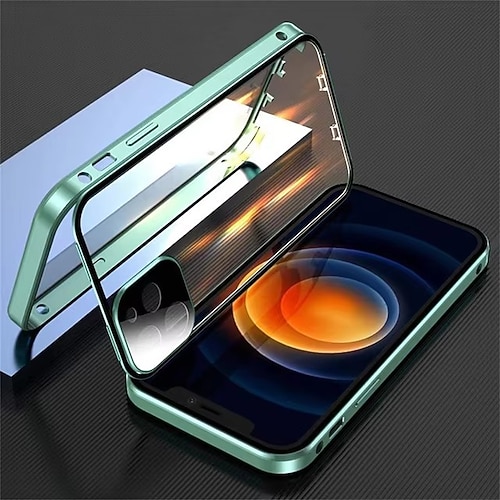 Handy Hülle Handyhüllen Für iPhone 17 Pro Max 17 Air 16 15 14 Pro Max Plus Magnetische Adsorption Kristallklar Abnehmbar Transparent Magnetisch Rüstung Gehärtetes Glas Metall Image