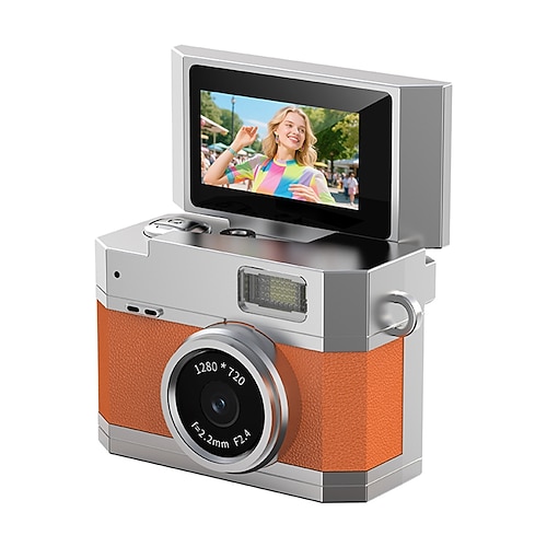 Neue Daumengroße Klappbildschirm Mini-Kamera Retro Digitalkamera Mini mit Lanyard 180 Klappbildschirm Videomodus Multi-Stil Schönheitsfilter Valentinstagsgeschenk Image