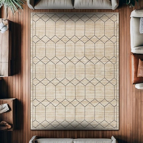 Vintage-Perserteppich, fleckenabweisend und pflegeleicht, Sofadecke im Ethno-Stil, rutschfeste Bettvorlegerin, strapazierfähige und elegante Wohnzimmer-Bodendekoration Image