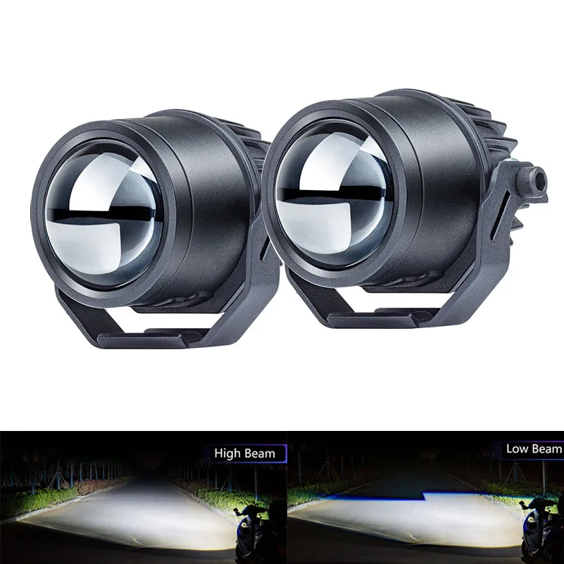 Faretto a LED per moto Lampadina per fari ausiliari Lampada per lenti abbaglianti e anabbaglianti 60W Luce di guida a LED per fari integrali tangenti