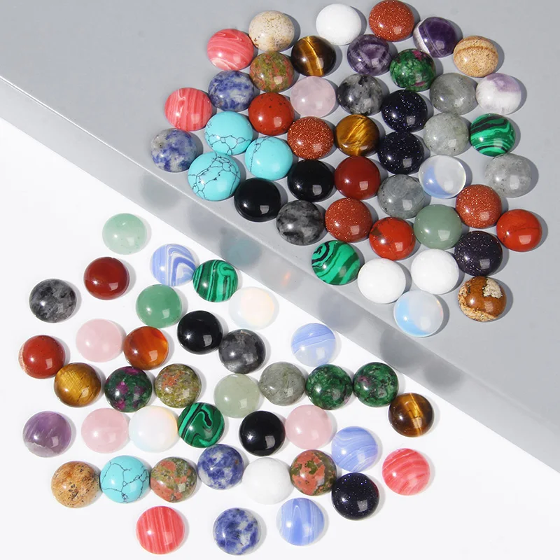 10 pz/pacco Pietra Naturale Cabochon Perline Rotonde 6/8/10/12/14mm Gemma Allentata Cabochon Anello FAI DA TE Pendenti Collana Accessori All'ingrosso