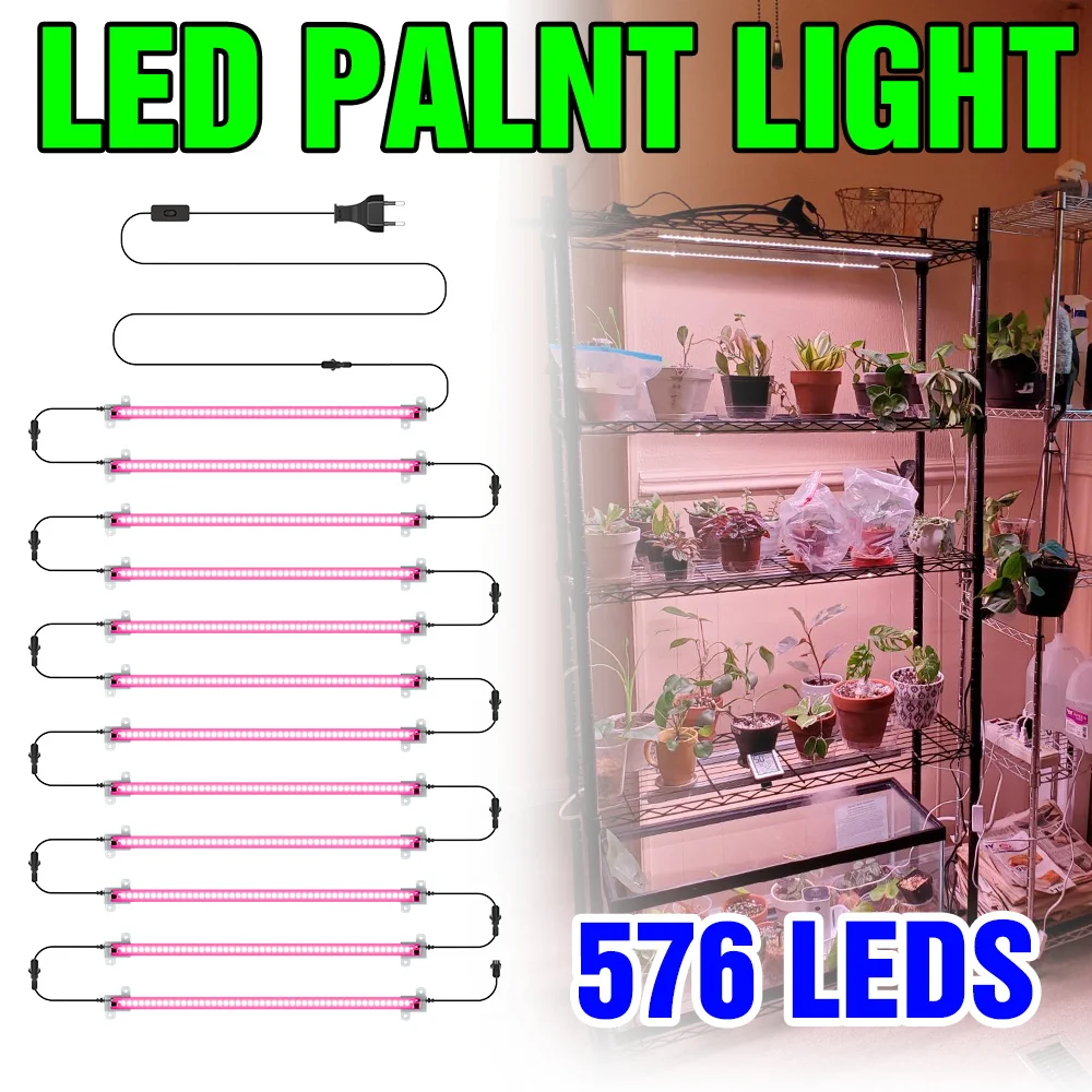 LED Pflanze Wachsen Lichter Volle Spektrum Indoor Hydrokultur Samen Blume Gemüse Wachstum Box Anbau Lampe EU stecker 30/50 CM AC220V Image