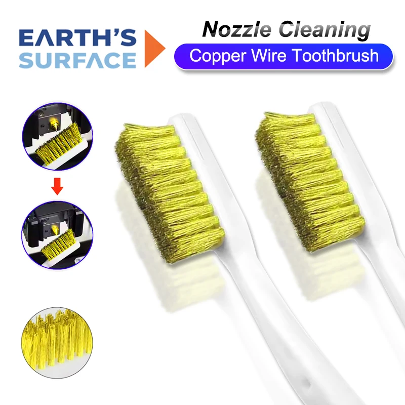 3D-Drucker-Teile für Kupferdraht-Zahnbürstendüse für Ender 3 CR10 MK8 Extruder-Reinigungswerkzeug, Rostentferner, Pinsel, 1–5 Stück Image