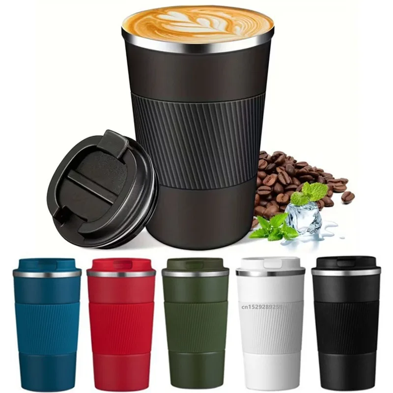 1PC 380ml/510ml Edelstahl Kaffeetasse Auslaufsicher Thermobecher Isolierte Flasche Auto Garrafa Termica Cafe Copo Termico Caneca Image