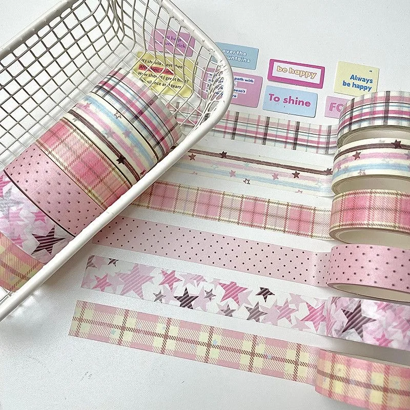 MINKYS 6 teile/los Rosa Braun Dekorative Klebeband Niedlichen Cartoon Kreative Washi Klebeband Schule Schreibwaren Image