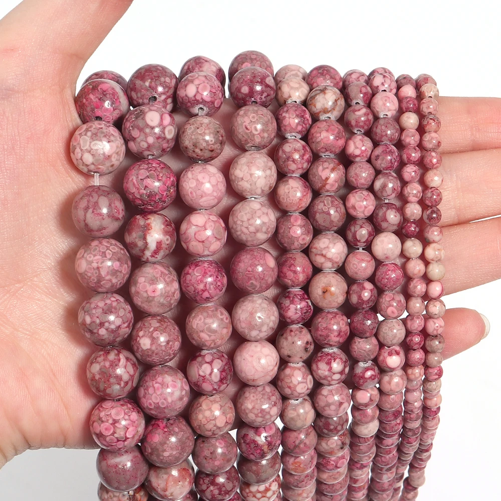 1 strang/lot Natürliche Stein Perlen Rot Maifanstein Perlen Runde Lose Perlen Für Schmuck Machen DIY Halskette Armband Zubehör Image