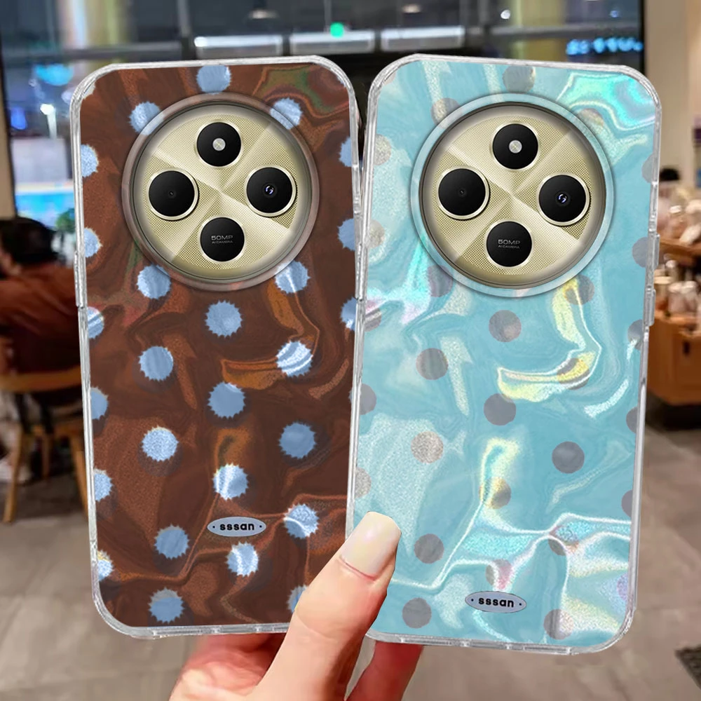 Ins Braun Rot Polka Dots Mädchen Für Xiaomi Redmi 14C 13C A3 A1 A2 9A A5 9C 15C Telefon Fall Hinweis 15 14 13 12 11S 10S 8 9 Pro Abdeckung Image