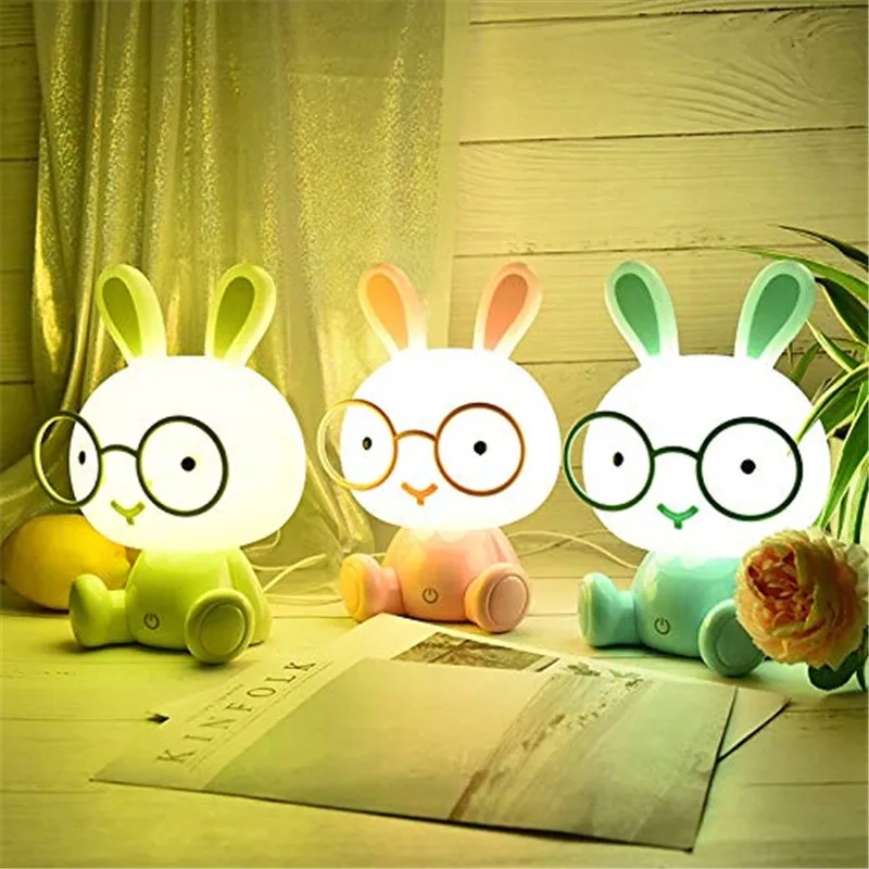 LED Nachtlicht Touch Cartoon Neue Hase Tisch Lampe Baby Kinderzimmer Nacht Nachtlicht Weihnachten Geschenke Dekor Hause Schlafzimmer Party