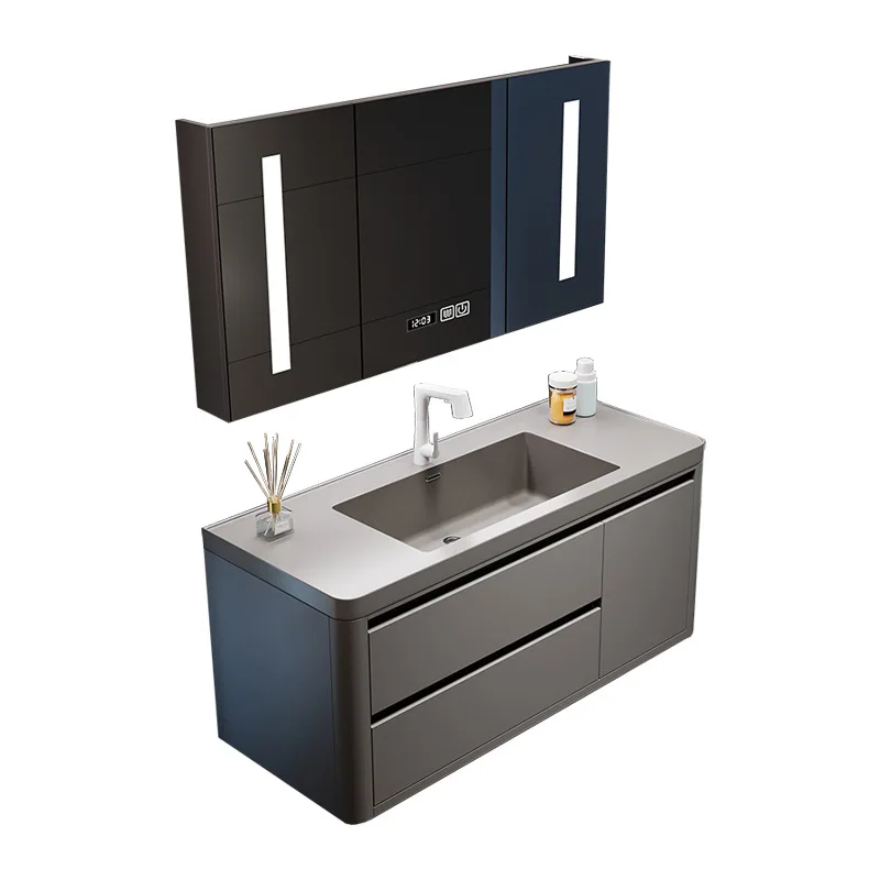 Intelligenter Badezimmerschrank, integriertes Waschbecken aus Stein, Toilettenwaschtisch, Waschbecken, Gesichtswaschbecken, Waschbeckenschrankkombination
