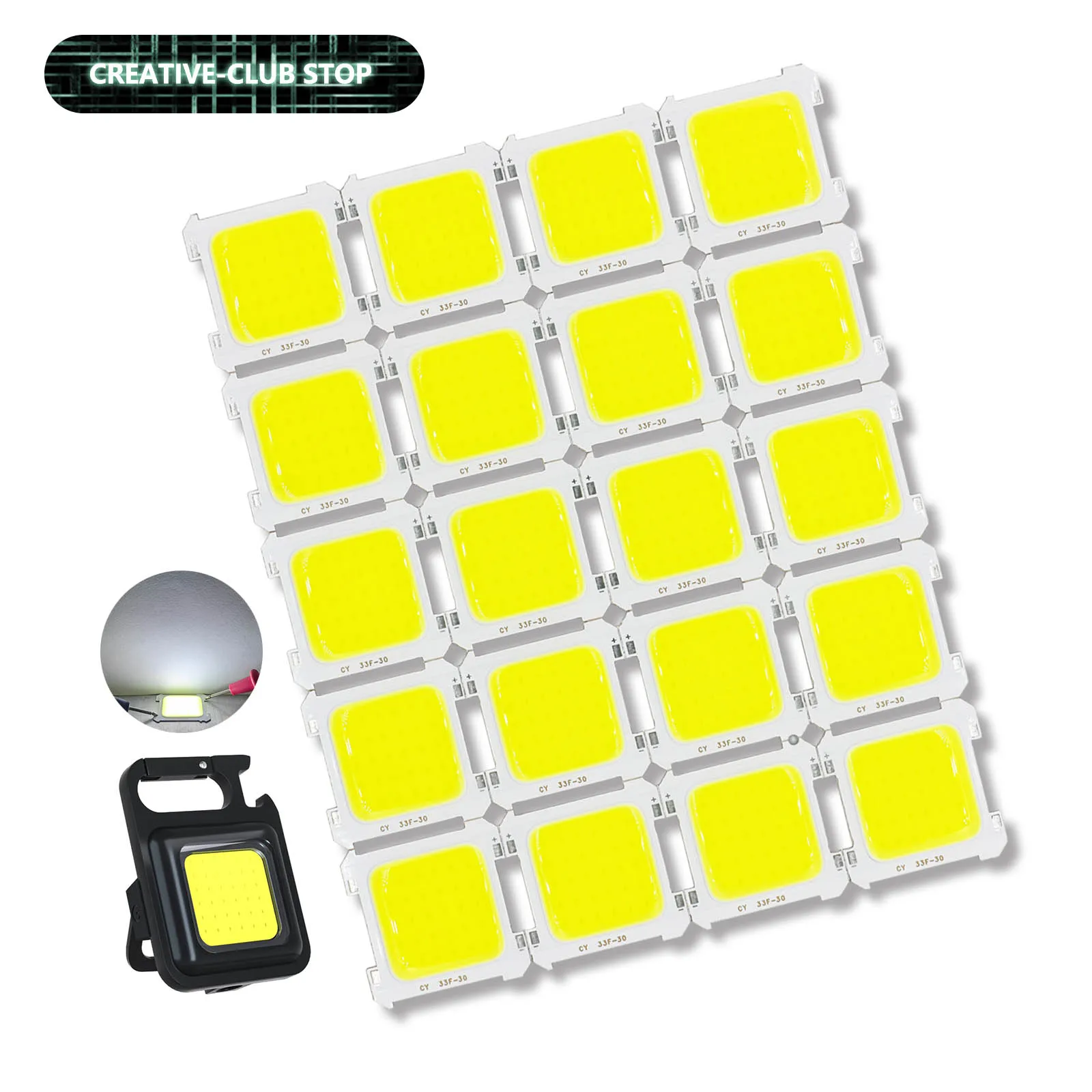 20 Teile/los Weiße LED COB Integrierte Chip 5W DC3V Hohe Helligkeit Scheinwerfer Rohr Licht Tragbare Camping Licht Led-lampe Zubehör