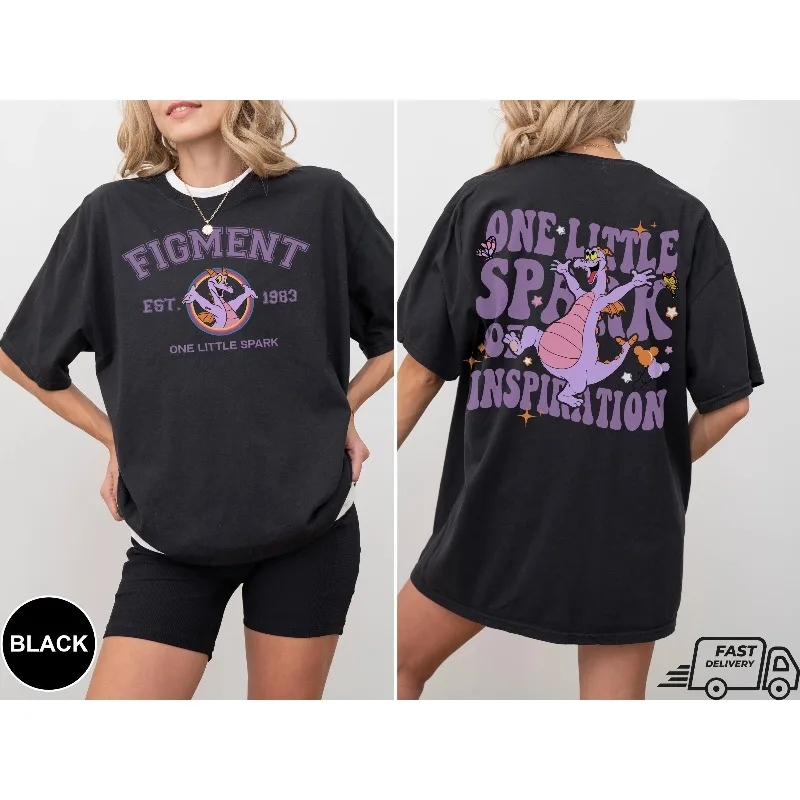 Disneyland Purple Dragon Shirt T-Shirt Damen T-Shirt Sommer Neuer Stil Herren und Damen Casual Fashion Street Wear Image